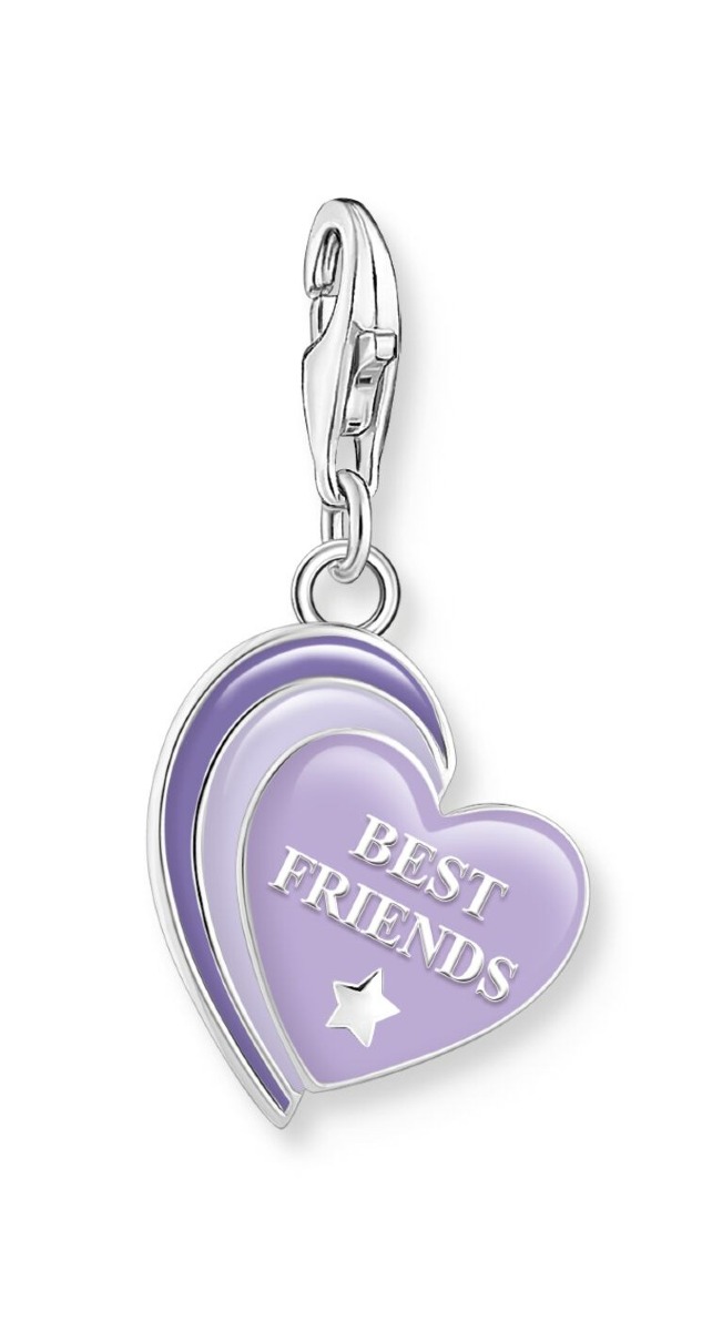 Thomas Sabo Charm Club Charmista BEST FRIENDS violet enamel silver blackened 2046-664-13