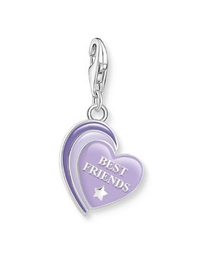 Thomas Sabo Charm Club Charmista BEST FRIENDS violet enamel silver blackened 2046-664-13