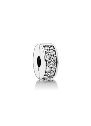Pandora hopeinen zirkonia lukkopala 791817CZ
