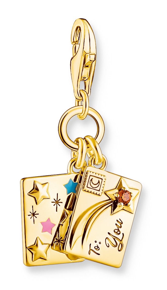 Thomas Sabo Charm Club Charmista Enjoy Wish upon a start letter yellow-gold hela 2065-414-7