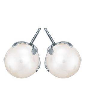 Pirami valkokultainen 8mm helmikorvakorut 00005572
