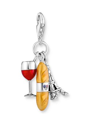 Thomas Sabo Charm Club Charmista Paris Charms Wine, baquette, Eiffel Tower hela 2078-390-7