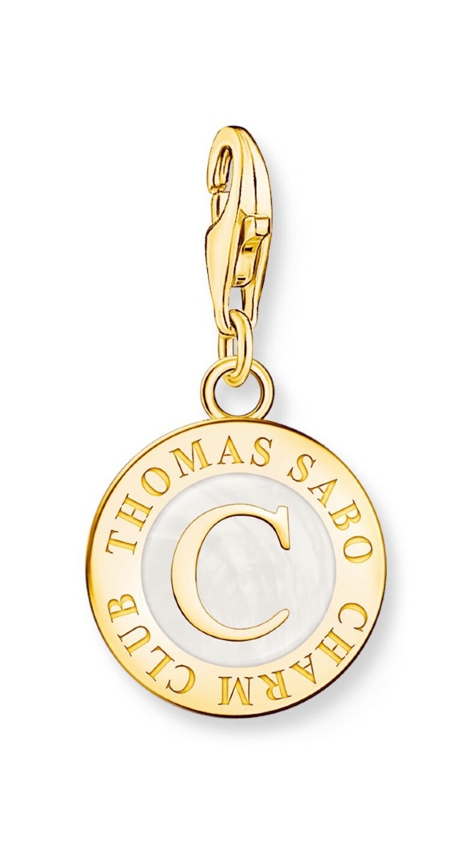 Thomas Sabo Charm Club Charmista white Charmista Coin gold plated hela 2095-427-14