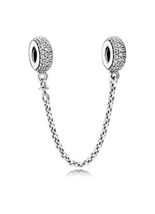 Pandora Moments hopeinen pavé turvaketju 791736CZ-05