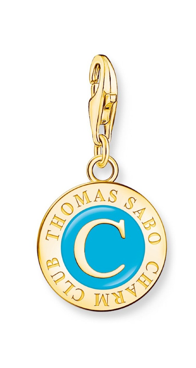 Thomas Sabo Charm Club Charmista turquoise Charmista Coin gold plated hela 2099-427-17