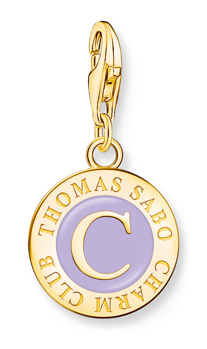 Thomas Sabo Charm Club Charmista violet enamel gold plated hela 2105-427-13
