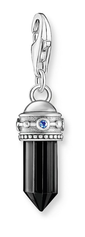 Thomas Sabo Charm Club Charmista hexagon onyx and red and sapphire blue stones silver hela 2110-698-11