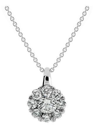 Kohinoor Dahlia valkokultainen timanttikaulakoru 213-232V-30