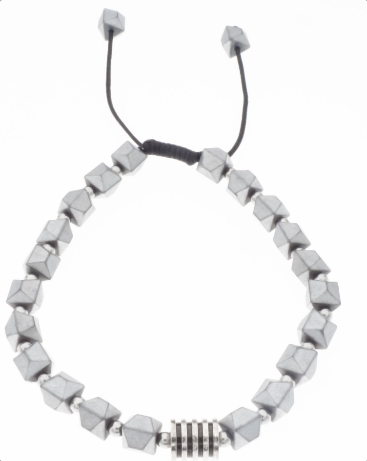 Silver Bar Hematiitti prisma rannekoru harmaa säädettävä 2197