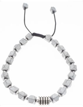 Silver Bar Hematiitti prisma rannekoru harmaa säädettävä 2197