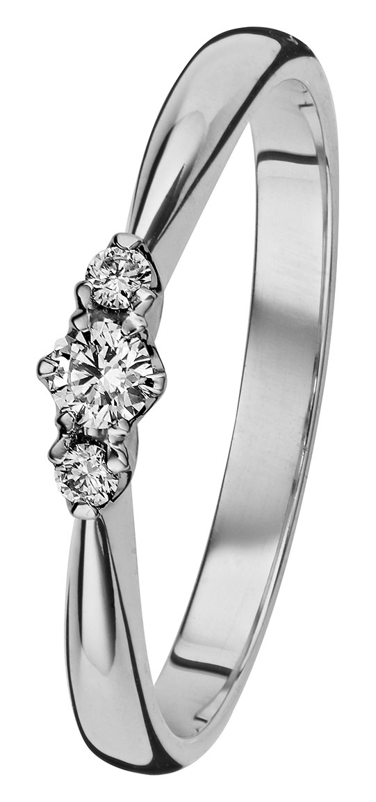 Kohinoor 033-235V-11 Valkokultainen Timanttisormus Helene