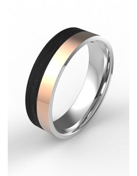 Bosie Ticmir-2016-92 sormus, titaani/hiilikuitu 5mm