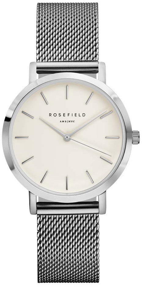 Rosefield Tribeca TWS-T52 White - Mesh Silver rannekello