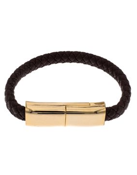 Silver Bar USB-latauspiuha-rannekoru ruskea C-sarja Android 18,5 cm 2289