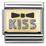 Nomination classic 030280-36 Black bow with silver kiss