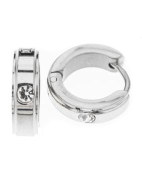Silver Bar korvarenkaat 4x12 mm teräs zirkonioilla 2350