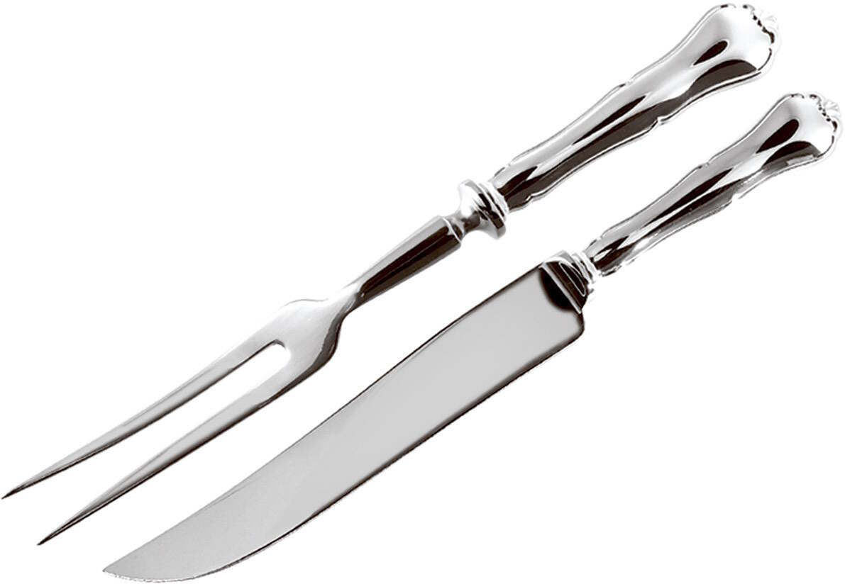 Chippendale hopeiset paistiottimet