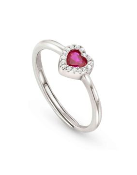 Nomination All My Love red sydän hopeasormus 240300/006