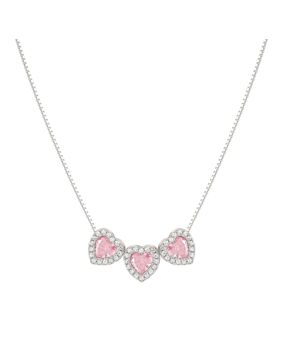 Nomination All My Love pink kolme sydäntä sydänkaulakoru 240303/002