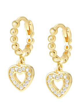 Nomination Lovecloud yellow gold sydänkorvakorut 240507/008