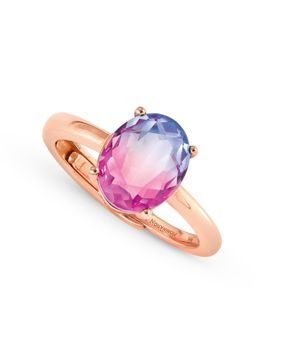Nomination Symbiosi bicolor stones yksikivinen ruusukullattu hopeasormus pink-purple 240800/ 030