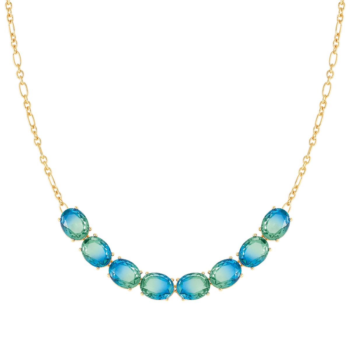 Nomination Symbiosi bicolor stones kullattu hopeakaulakoru light blue-green 240804/026