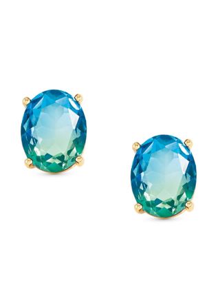 Nomination Symbiosi bicolor stones yksikiviset keltakullatut hopeakorvakorut light blue-green 240806/026