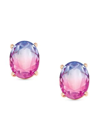 Nomination Symbiosi bicolor stones yksikiviset ruusukullatutu hopeakorvakorut pink-purple 240806/ 030