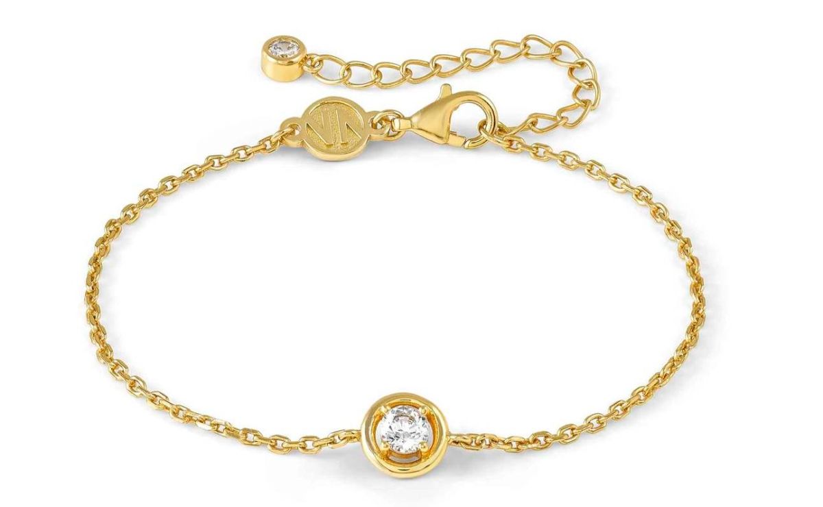 Nomination Cosmic Love hopearannekoru zirkonioilla Yellow Gold Circle 241703/054