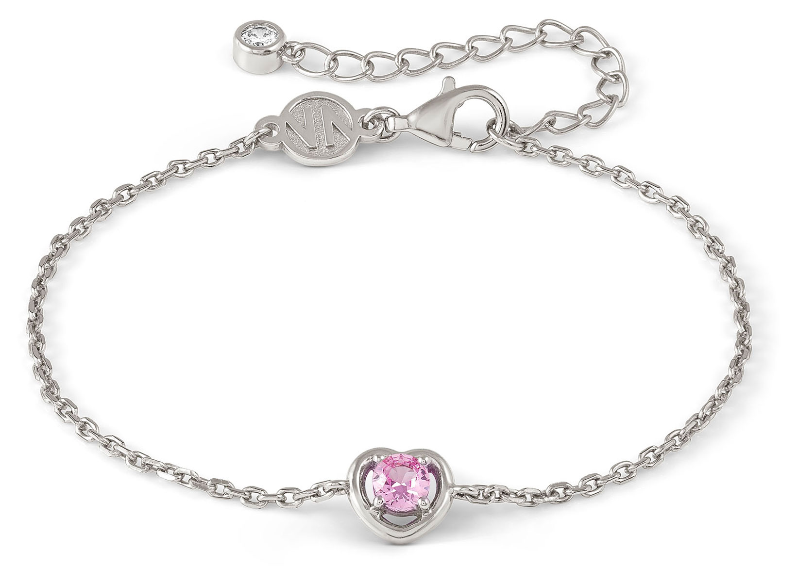 Nomination Cosmic Love vaaleanpunainen sydänrannekoru 241704/006