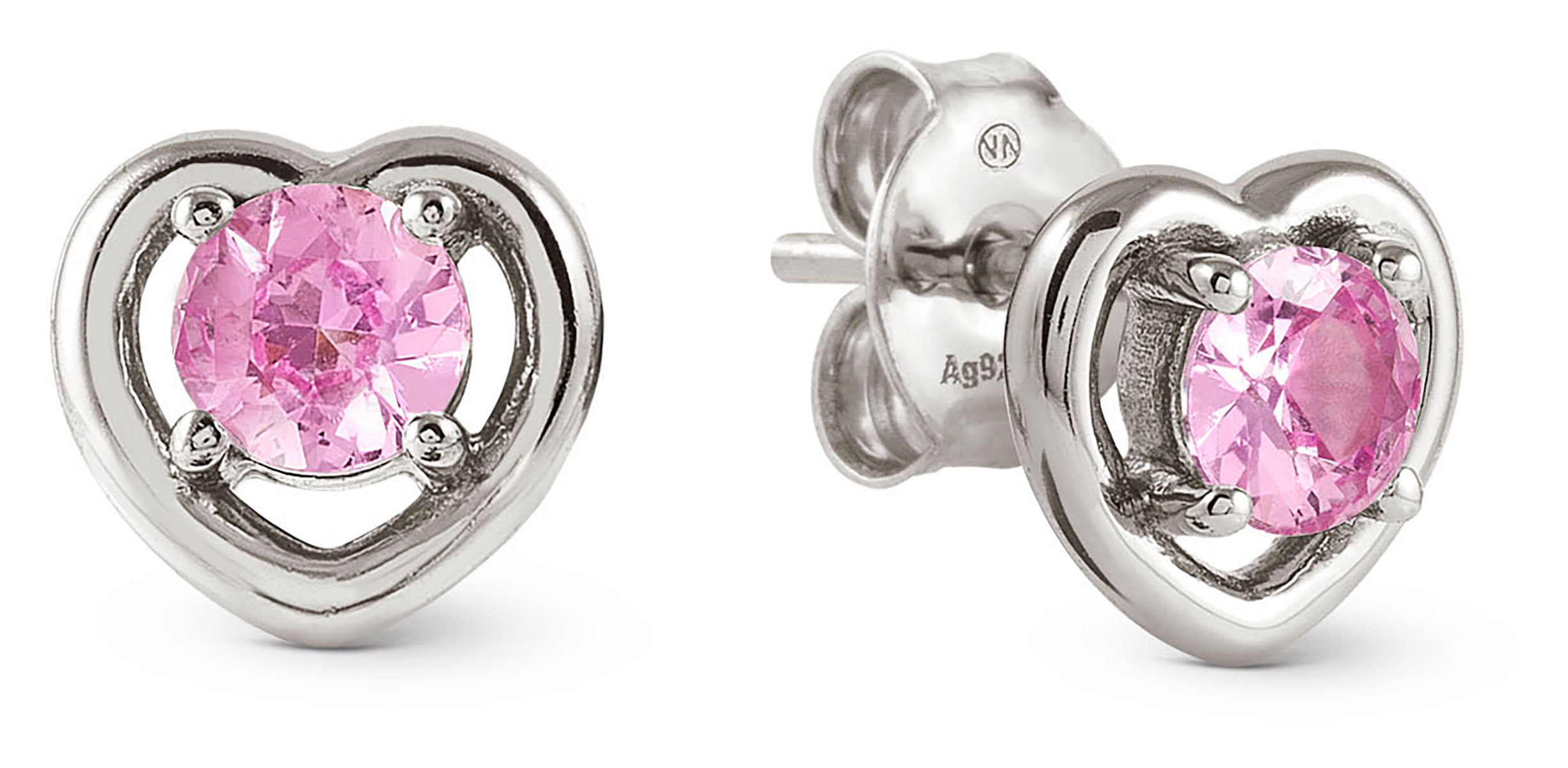 Nomination Cosmic Love vaaleanpunaiset sydänkorvakorut 241711/002