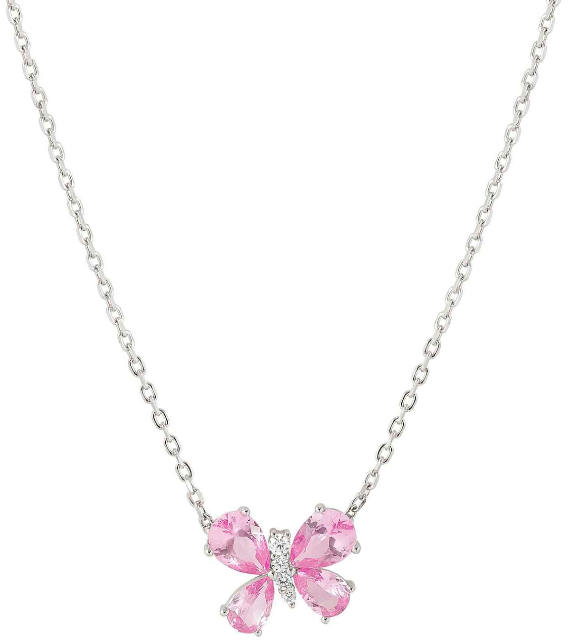 Nomination Shine Me Up hopea kaulakoru kirkas/pinkki perhonen 241902/007