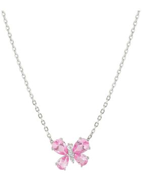 Nomination Shine Me Up hopea kaulakoru kirkas/pinkki perhonen 241902/007