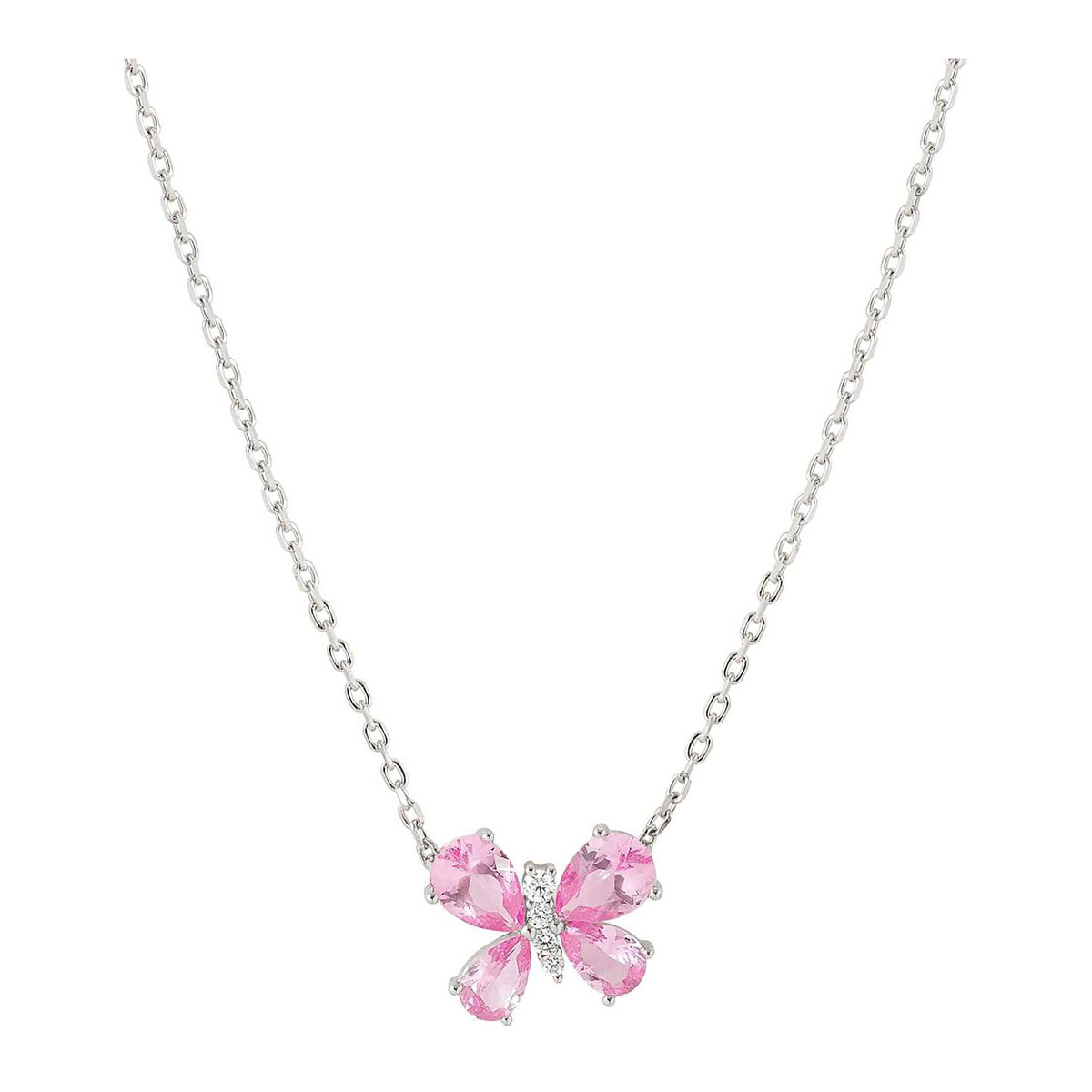 Nomination Shine Me Up hopea kaulakoru kirkas/pinkki perhonen 241902/007