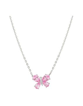 Nomination Shine Me Up hopea kaulakoru kirkas/pinkki perhonen 241902/007