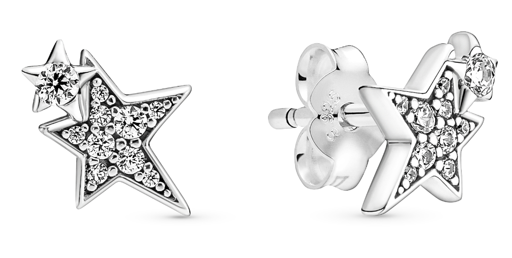 Pandora hopeiset kimaltavat tähti korvakorut 290012C01