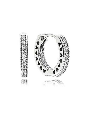 Pandora hopeiset zirkonia korvakorut 296317CZ