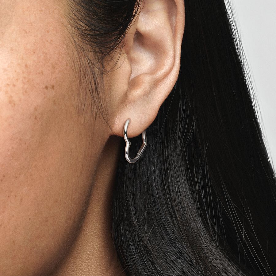 Pandora asymmetric heart earrings on sale