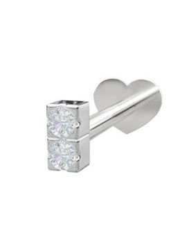 Nordahl Jewellery Nor PIERCE52 labret lävistyskoru 2 CZ 3mm 314 004CZ9