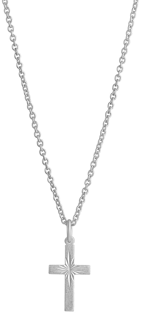 Top Gold hopeinen timanttileikattu risti 10x18mm 3250890509