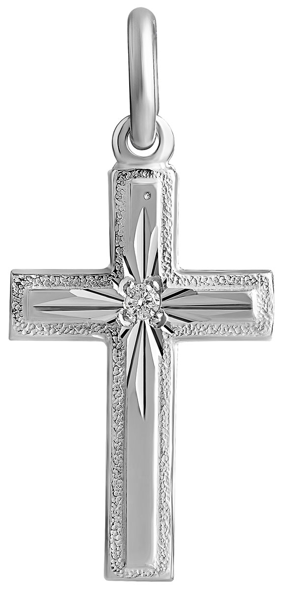 Top Gold hopeinen risti 11x18mm timantti 0.01ct 325666054001