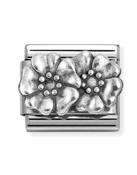 Nomination Composable Classic Silvershine oxidized symbols Flowers 330101/73