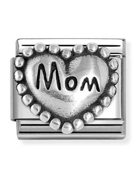 Nomination Composable Classic Oxidized Symbols Silvershine heart with dots Mom 330101/79