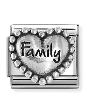 Nomination Composable Classic Oxidized Symbols Silvershine heart with dots Family 330101/84