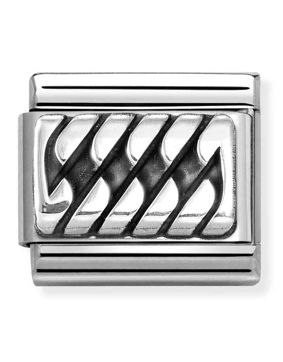 Nomination Classic Silvershine plates oxidized braid 330102/59