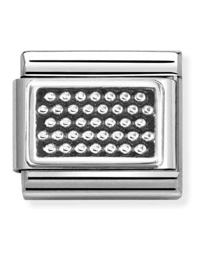 Nomination Classic Silvershine plates oxidized striped dots 330102/60