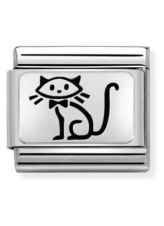 Nomination Composable Classic Link Oxidised Silver Kitten 330109 53