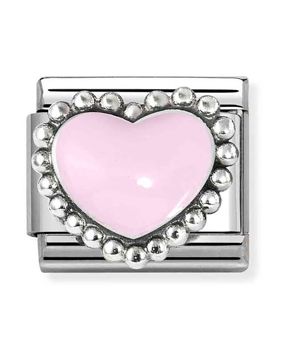 Nomination Composable Classic symbols pastel pink raised heart 330204/33