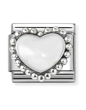 Nomination Composable Classic symbols white raised heart 330204/36