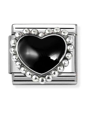 Nomination Composable Classic symbols black raised heart 330204/38